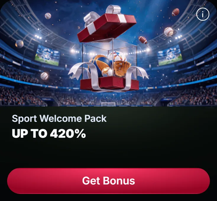 LineUp Sport Welcome Pack tile with up to 420% in Bonus Bets